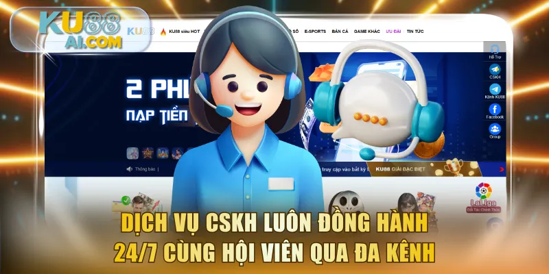 Dịch vụ CSKH luôn đồng hành 24/7 cùng hội viên qua đa kênh