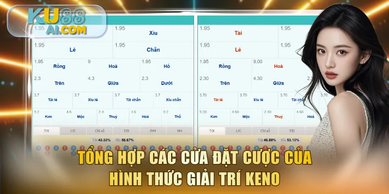 Tổng hợp các cửa đặt cược của hình thức giải trí Keno
